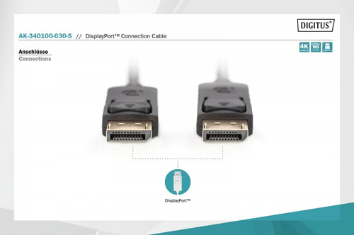 Digitus DisplayPort Cable 1.2 DP/DP M/M 3m