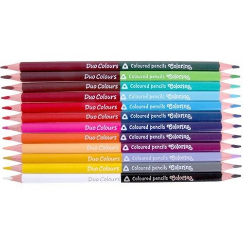 Colorino Kids Coloured Pencils Double-sided 24 Colours 12pcs