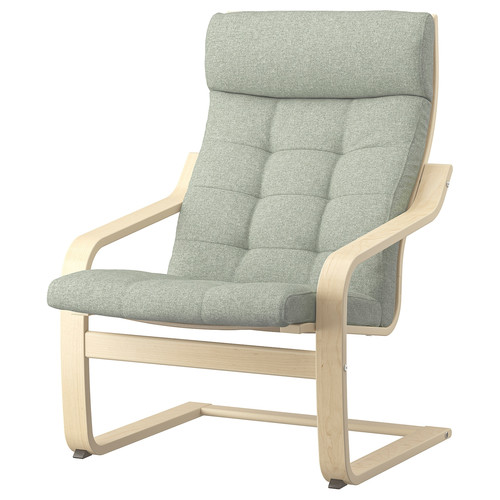 POÄNG Armchair, birch veneer/Gunnared light green