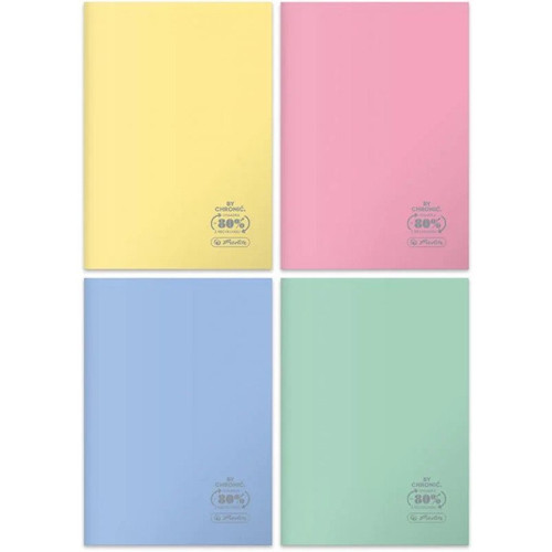 Notebook A5 60 Pages Squared PP Pastel Colors 5pcs, assorted colours