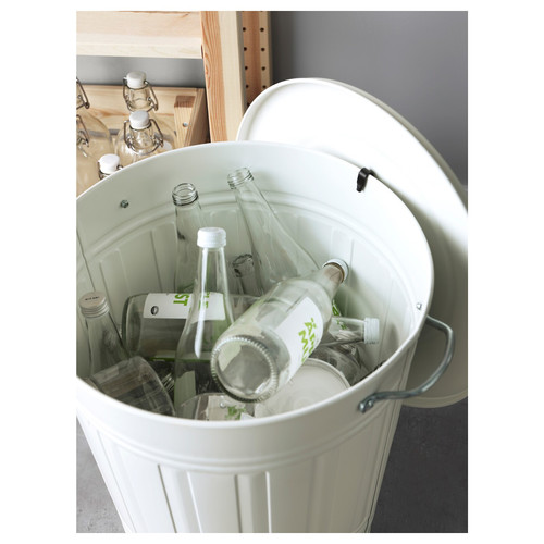 KNODD Bin with lid, white, 40 l