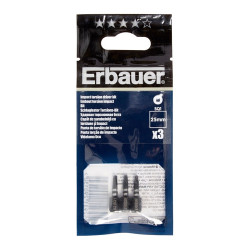 Erbauer Impact Bits 25 mm SQ1, 3 pack