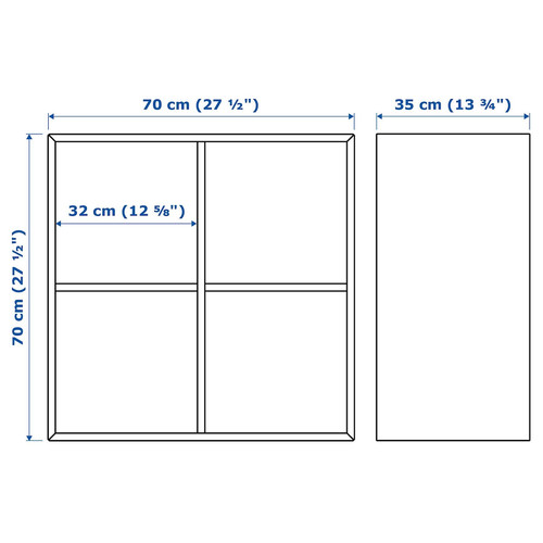 EKET Cabinet with 4 compartments, dark grey, 70x35x70 cm