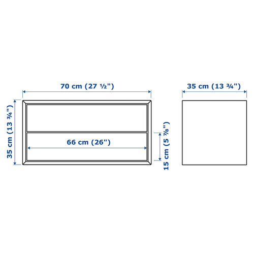 EKET Cabinet with 2 drawers, dark grey, 70x35x35 cm