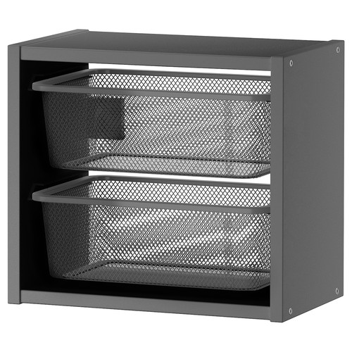 TROFAST Wall storage, grey/dark grey, 34x21x30 cm