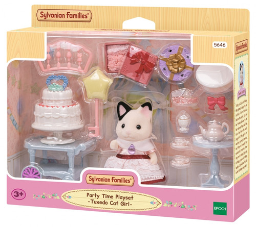 Sylvanian Families Party Time Playset Tuxedo Cat Girl 3+