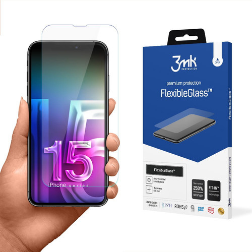 3MK Phone Screen Protector FlexibleGlass iPhone 15 Pro 6.1