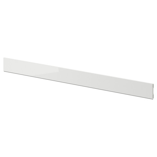 RINGHULT Plinth, high-gloss light grey, 220x8 cm