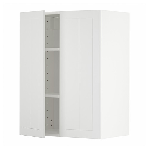 METOD Wall cabinet with shelves/2 doors, white/Stensund white, 60x80 cm