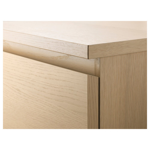 MALM 2-drawer chest, white stained oak veneer, 40x55 cm