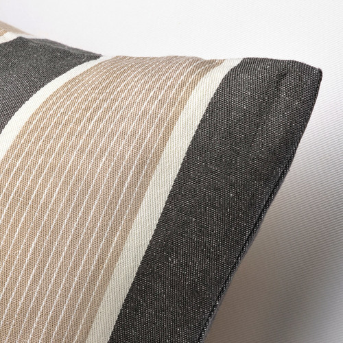 KORALLBUSKE Cushion cover, anthracite beige/stripe pattern, 50x50 cm