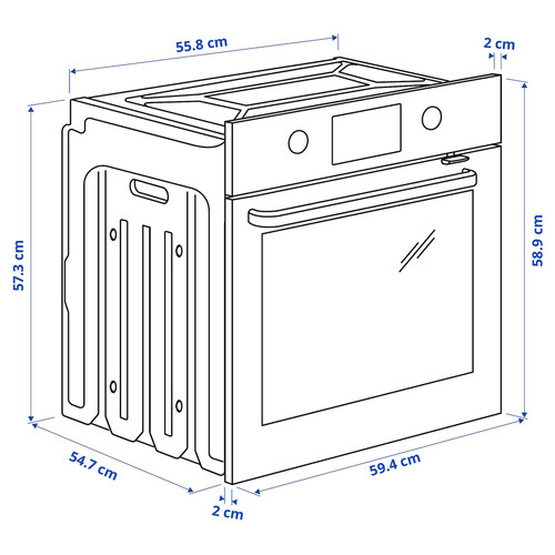 BRÄNDBO Forced air oven, IKEA 500 black