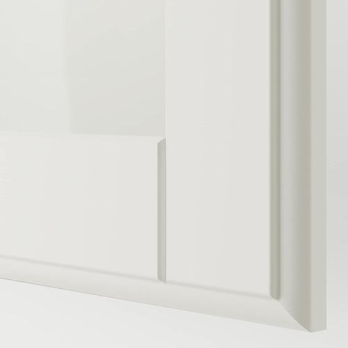 TYSSEDAL Door with hinges, white, glass, 50x195 cm