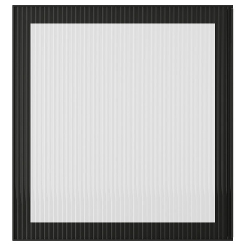 FÄLLSVIK Glass door, anthracite/reeded glass, 60x64 cm