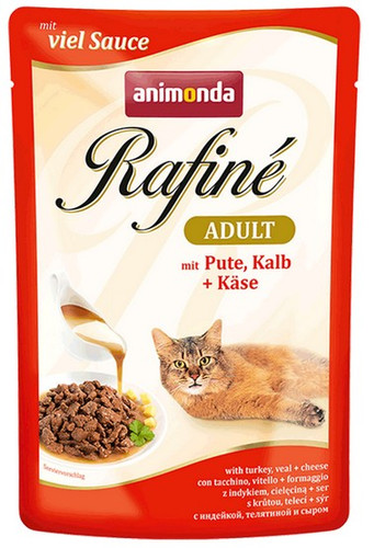 Animonda Rafiné Adult Cat Food Turkey, Veal & Cheese 100g