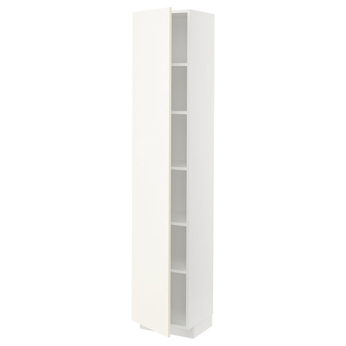 METOD High cabinet with shelves, white/Vallstena white, 40x37x200 cm