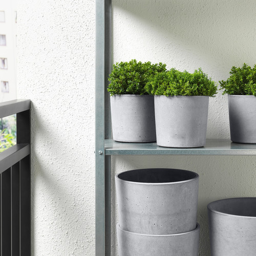 BOYSENBÄR Plant pot, in/outdoor light grey, 12 cm