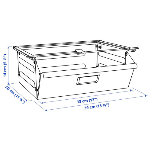 IVAR Drawer, black, 39x30x14 cm