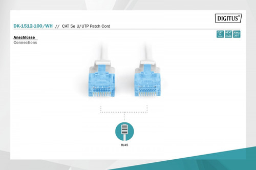 Digitus Patch Cable CAT 5e U-UTP 10m, white