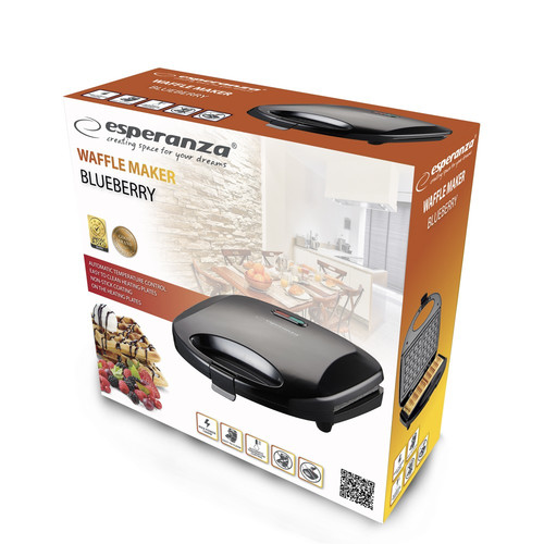 Esperanza Waffle Maker 1000W Blueberry