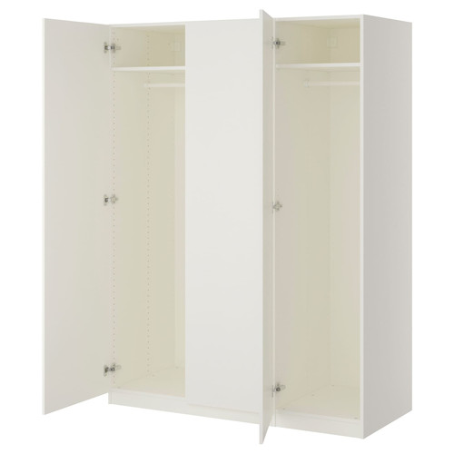 PAX Wardrobe, white, Forsand white, 150x60x201 cm