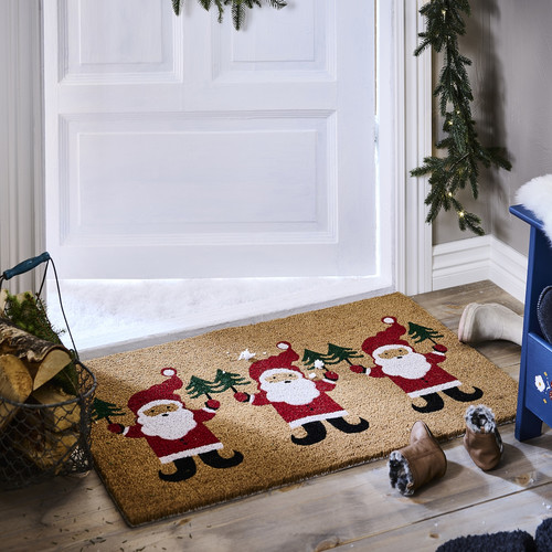 VINTERFINT Door mat, Santa Claus pattern natural, 60x90 cm