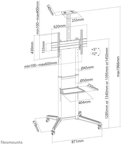 NewStar Floor Stand 37-70" 50kg FL50-550BL1