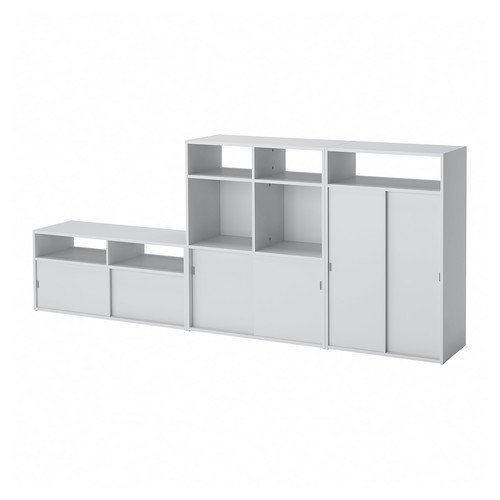 SPIKSMED TV storage combination, light grey, 234x32x96 cm