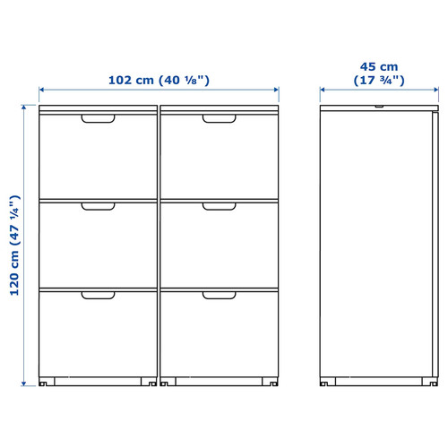 GALANT Storage combination with filing, white, 102x120 cm