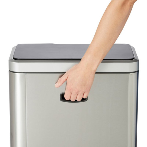 Cooke & Lewis Drosera Rectangular Sensor Bin 45l, brushed stainless steel