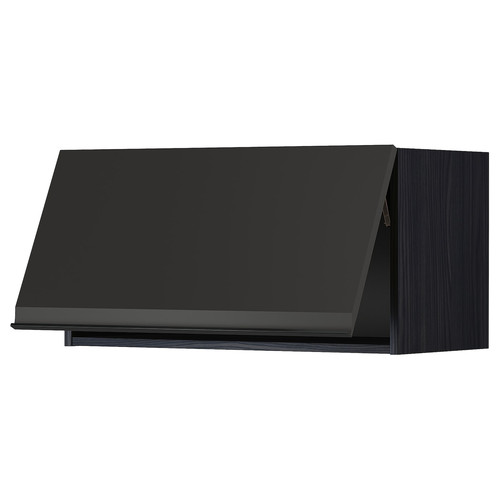 METOD Wall cabinet horizontal, black/Upplöv matt anthracite, 80x40 cm