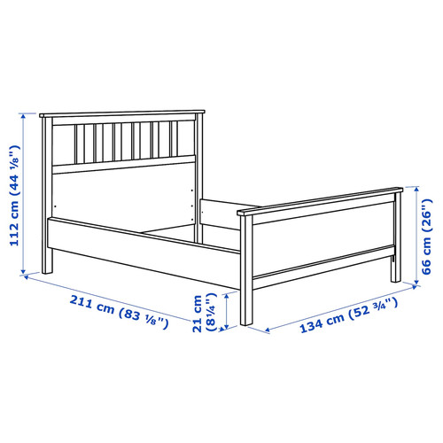 HEMNES Bed frame with mattress, white stain/Valevåg firm, 120x200 cm