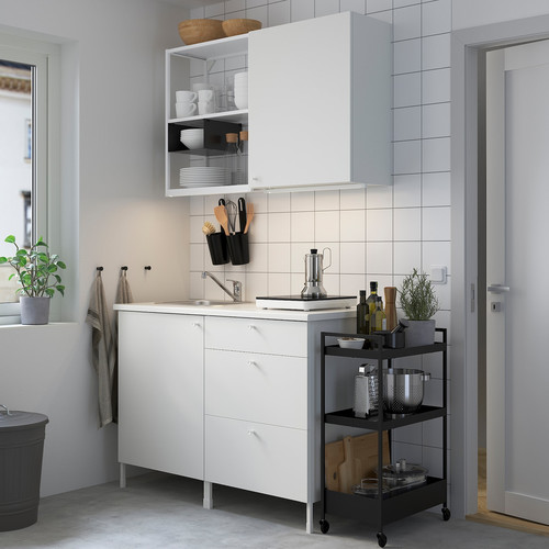 ENHET Kitchen, white, 123x63.5x222 cm