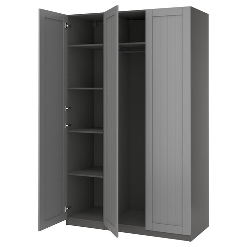 PAX / GULLABERG Wardrobe combination, dark grey/dark grey, 150x60x236 cm