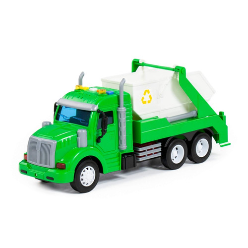 Container Truck with Light & Sound 34x12x19, green, 3+