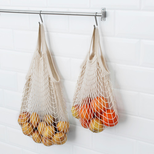 KUNGSFORS Mesh bag, set of 2, natural