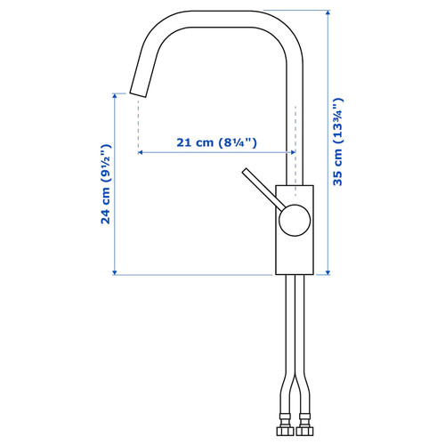 ÄLMAREN Kitchen mixer tap, stainless steel colour