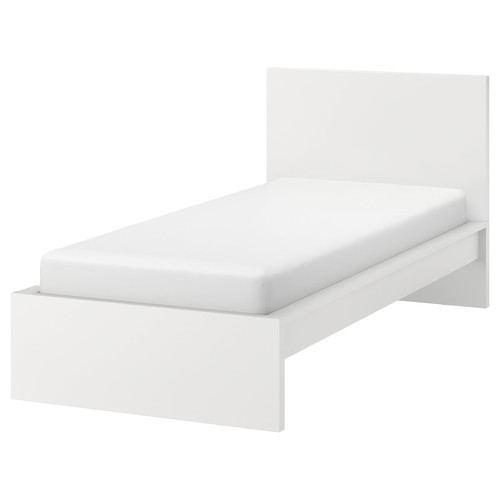 MALM Bed frame, high, white, Lönset, 90x200 cm