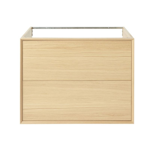 GoodHome Basin Cabinet with Drawers Avela 80 cm, oak effect