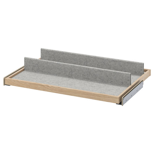 KOMPLEMENT Pull-out tray with shoe insert, white stained oak effect/light grey, 75x58 cm