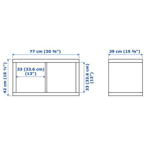 KALLAX / LACK Storage combination with 2 shelves, white, 266x39x147 cm