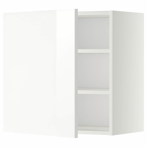 METOD Wall cabinet with shelves, white/Ringhult white, 60x60 cm