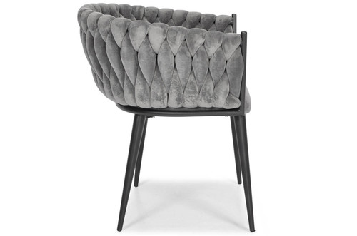 Glamour Braided Chair ROSA, grey