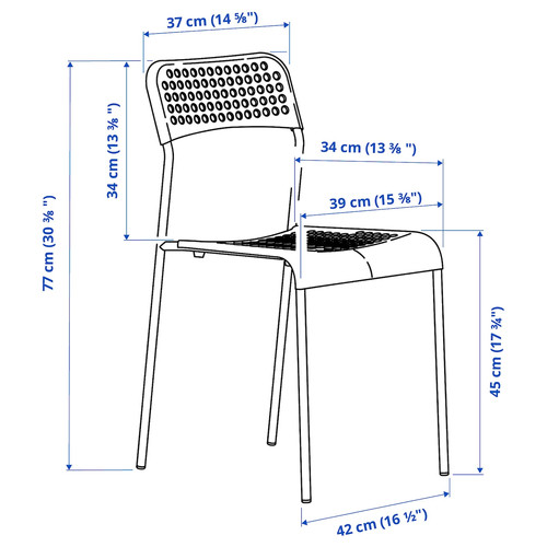 VANGSTA / ADDE Table and 6 chairs, white/white, 120/180 cm