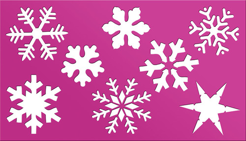 Christmas Plastic Form Template Snowflakes 105x180mm