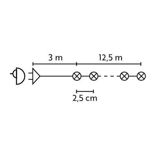 Christmas Lights 500 LED Bulinex 12.5 m, indoor/outdoor, warm/cool white