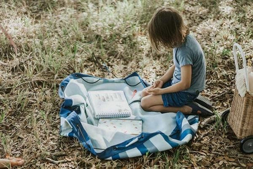 Play&Go Outdoor Toy Storage Bag Stripes Blue/Green