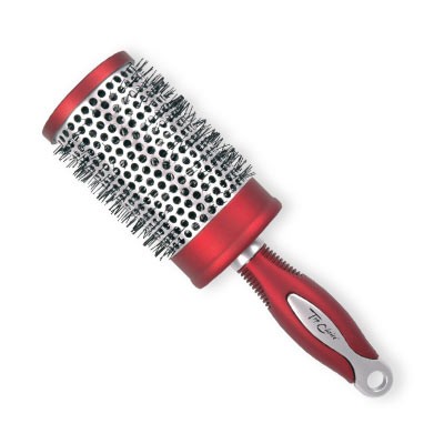 Exclusive Hair Brush XL Round Silver / Burgundy 