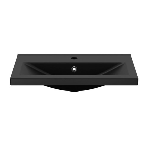 GoodHome Wash-basin Nira Slim, ceramic, 80 cm, black