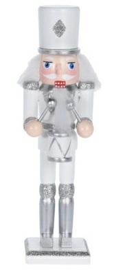 Nutcracker Christmas Decoration John 18cm, white, diamond